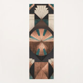 Neo Art Deco Geometric Teal Copper Gold Sunburst ヨガマット (正面)