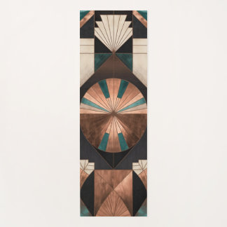 Neo Art Deco Geometric Teal Copper Gold Sunburst ヨガマット