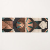 Neo Art Deco Geometric Teal Copper Gold Sunburst ヨガマット (正面(横))