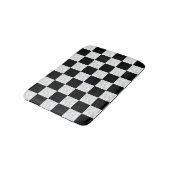 Neo Deco Black and Faux White Marble Checkerboard バスマット (アングル)