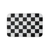 Neo Deco Black and Faux White Marble Checkerboard バスマット (正面)