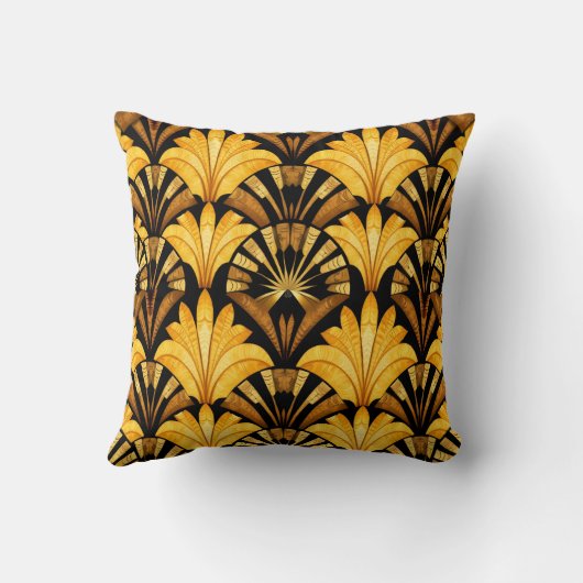 Neo Deco Gold Geometric Abstract Pattern クッション (裏面)