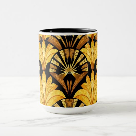 Neo Deco Gold Geometric Abstract Pattern マグカップ (中央)