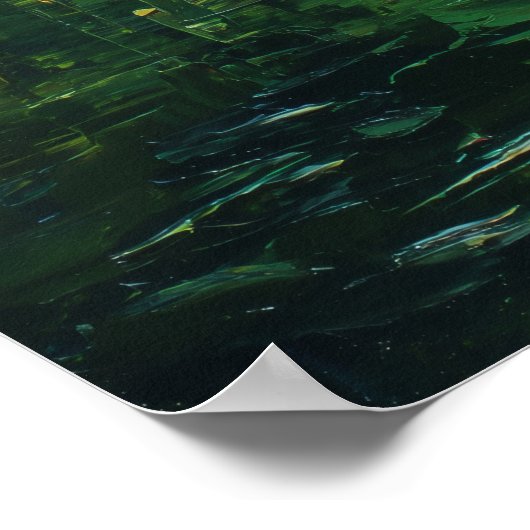 Neo Expressionist Singapore Skyline Vibrant Sunset ポスター (角)