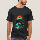 Neo Fuji Surge: Wave & Sun Fusion Tシャツ (正面)