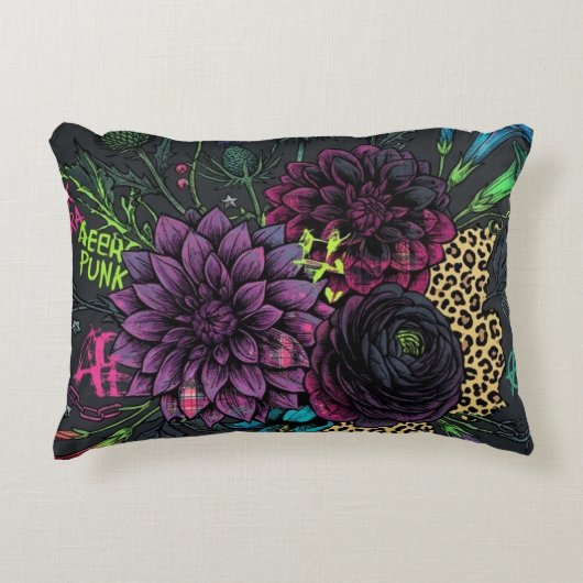 Neo-Grunge beautiful Pillow with Purple アクセントクッション (正面)