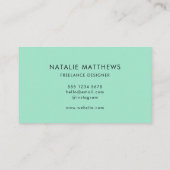 Neo Mint | Minimalist Modern Stylish Handwritten 名刺 (裏面)