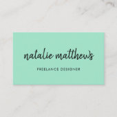 Neo Mint | Minimalist Modern Stylish Handwritten 名刺 (正面)