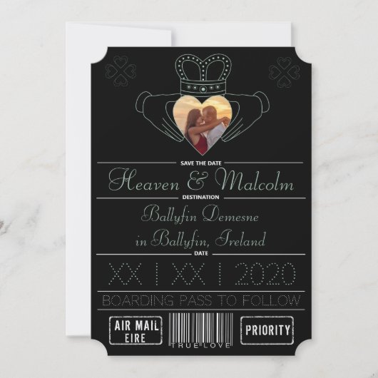 Neo-Mint Save the Date Claddagh Photo Frame セーブザデート (正面)