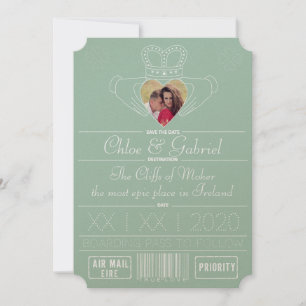 Neo-Mint Save the Date Claddagh Photo Frame セーブザデート