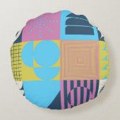 Neo Modernism artwork pattern made with abstract g ラウンドクッション (裏面)