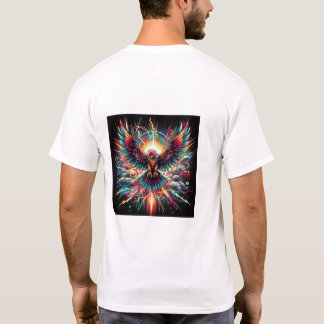 Neo Phoenix Explosion-Vibrant Electric Bird Art  Tシャツ