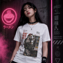 Neo Tokyo Files 004 -アニメサイバーパンクテクウェア トライブレンドTシャツ