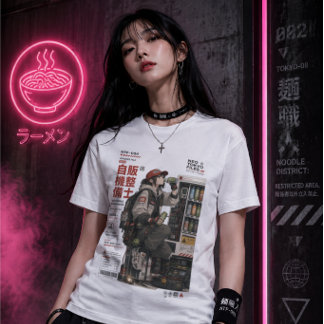 Neo Tokyo Files 004 -アニメサイバーパンクテクウェア トライブレンドTシャツ