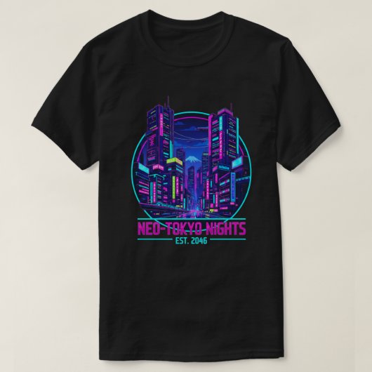 Neo-Tokyo Nights 2046 Tシャツ (デザイン正面)