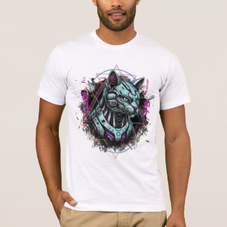 Neo-Tokyo Vapor Cyber Cat | Android Dreams Robotic Tシャツ