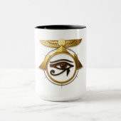 NeoAnkh 3D Eye of Horus Winged Sun Disk Symbol マグカップ (中央)
