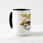 NeoAnkh 3D Eye of Horus Winged Sun Disk Symbol マグカップ (正面左)