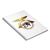 NeoAnkh 3D Golden Eye of Horus & Winged Solar Disk ノートブック (右側)