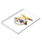 NeoAnkh 3D Golden Eye of Horus & Winged Solar Disk ノートブック (左側)