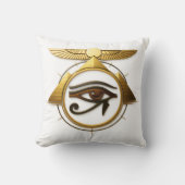 NeoAnkh 3D Golden Eye of Horus & Winged Sun Disk クッション (正面)