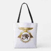 NeoAnkh 3D Golden Eye of Horus Winged Sun Disk トートバッグ (裏面)