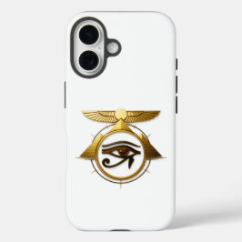 NeoAnkh 3D Golden Eye of Horus Winged Sun Disk iPhone 16ケース