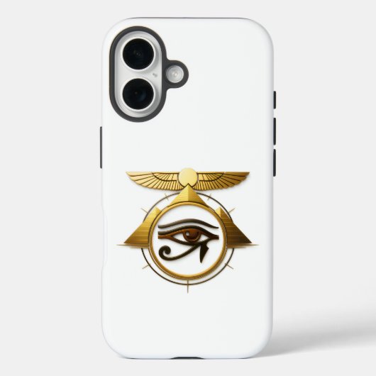 NeoAnkh 3D Golden Eye of Horus Winged Sun Disk Case-Mate iPhoneケース (裏面)