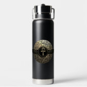 NeoAnkh 3D Golden Winged Ankh & Hieroglyphs ウォーターボトル (背面)