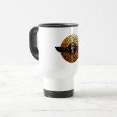 NeoAnkh 3D Golden Winged Ankh & Hieroglyphs Disk トラベルマグ (正面左)