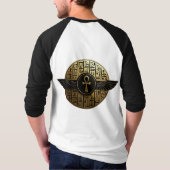 NeoAnkh 3D Golden Winged Ankh & Hieroglyphs Disk Tシャツ (裏面)