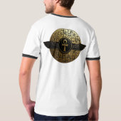 NeoAnkh 3D Golden Winged Ankh & Hieroglyphs Tシャツ (裏面)