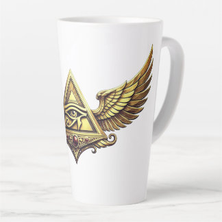 NeoAnkh Egyptian Eye of Horus Gold Winged Pyramid カフェラテマグ