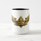 NeoAnkh Egyptian Eye of Horus Gold Winged Pyramid マグカップ (中央)