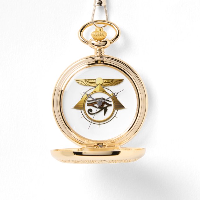 NeoAnkh Golden Eye of Horus & Winged Sun Disk 腕時計 (正面)