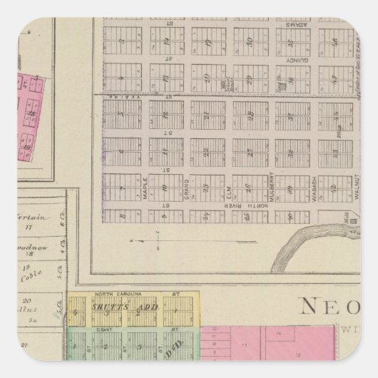 Neodesha, La Fontaine, Coyville, Altoona, Kansas スクエアシール (正面)