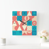 NeoGeoパターンの正方形の壁時計 スクエア壁時計 (ホーム)