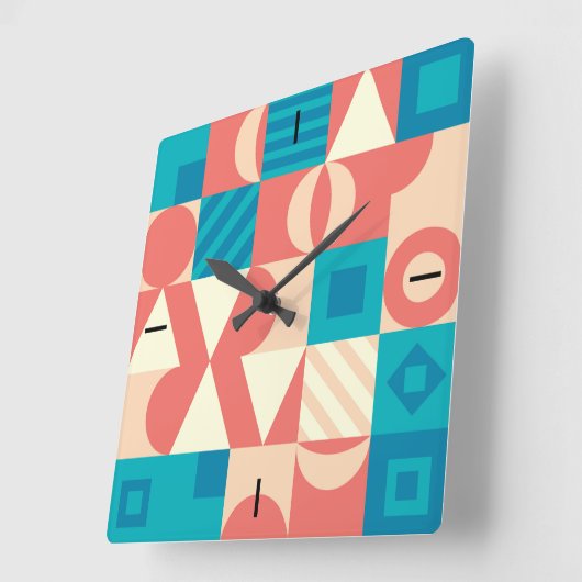 NeoGeoパターンの正方形の壁時計 スクエア壁時計 (傾斜)