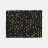 Neolutionの金の孤児の黒 フリースブランケット (正面(横))