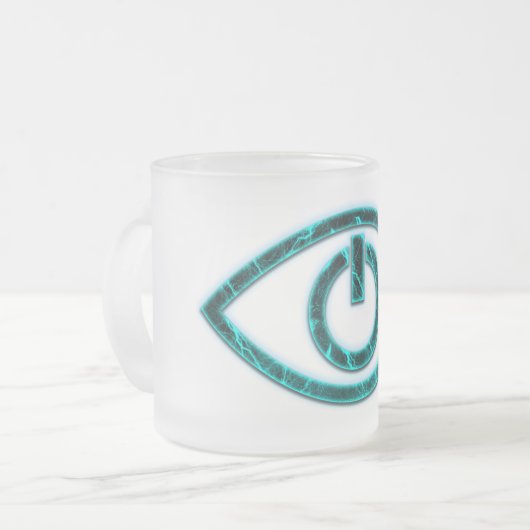 Neolution -フロストの青孤児の黒いマグ フロストグラスマグカップ (正面左)