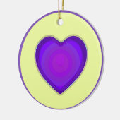 NEONと紫のハート セラミックオーナメント (左)