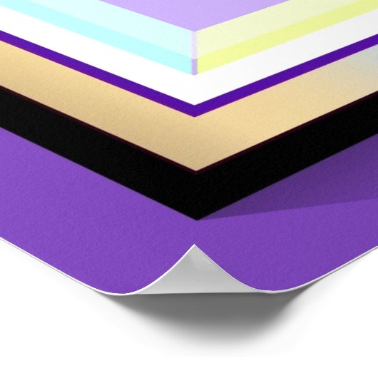 NEONと紫のハート ポスター (角)