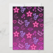 Neonのためのピンクの82歳の誕生日モダン招待状 招待状 (裏面)