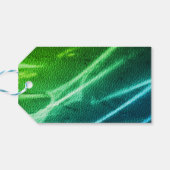 NEONグリーンブルーモダンストライプの色のストリーク ギフトタグ (裏面横)