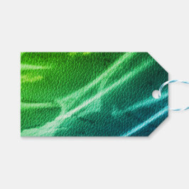 NEONグリーンブルーモダンストライプの色のストリーク ギフトタグ