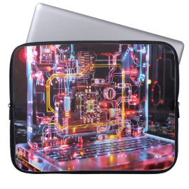 Neonラップトップ回路デジタルアート ラップトップスリーブ