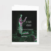 Neon透明な男が空に達する私は男 カード (裏面)