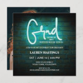 Neon モダン 2023写真卒業パーティー招待状 招待状 (正面/裏面)