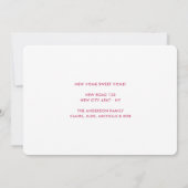 Neon モダン Pink Bright New Address Moving 案内状 (裏面)