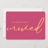 Neon モダン Pink Bright New Address Moving 案内状 (正面)